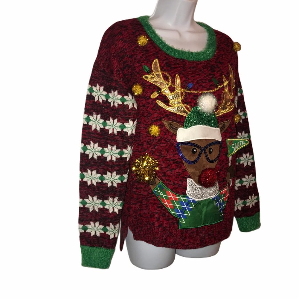 NWT United States Sweaters Reindeer Christmas M - Picture 2 of 6
